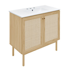 Freestanding Bathroom Vanity, Classe, Single Sink, MDF, 36 Inch, Natural Oak