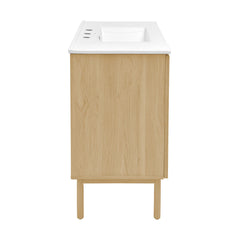 Freestanding Bathroom Vanity, Classe, Single Sink, MDF, 36 Inch, Natural Oak