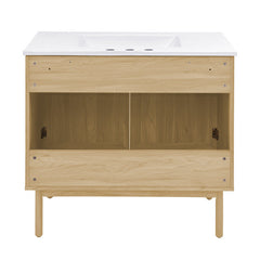 Freestanding Bathroom Vanity, Classe, Single Sink, MDF, 36 Inch, Natural Oak