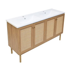 Freestanding Bathroom Vanity, Classe, Soft Close Doors, MDF, Golden Oak