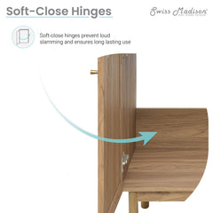 Freestanding Bathroom Vanity, Classe, Soft Close Doors, MDF, Golden Oak