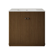 Freestanding Bathroom Vanity, Lafayette, 36 in with Ceramic Sink Top in Brown Oak