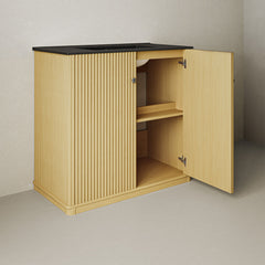Freestanding Bathroom Vanity, Lafayette, 36 Inch with Ceramic Sink Top in Natural Oak