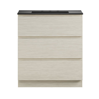 Freestanding Bathroom Vanity, Liberte, 30 in with 3 Drawers in White Oak