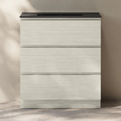 Freestanding Bathroom Vanity, Liberte, 30 in with 3 Drawers in White Oak