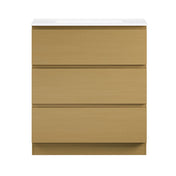 Freestanding Bathroom Vanity, Liberte, 30 in with Ceramic Sink Top in Natural Oak