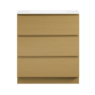 Freestanding Bathroom Vanity, Liberte, 30 in with Ceramic Sink Top in Natural Oak