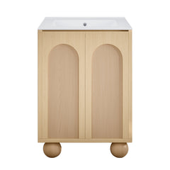 Freestanding Bathroom Vanity, Plaisir II, 24 Inch, Single Sink, Ceramic Top, White