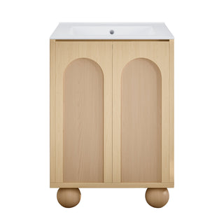 Freestanding Bathroom Vanity, Plaisir II, 24 in Single Sink with White Top