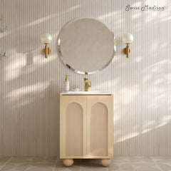 Freestanding Bathroom Vanity, Plaisir II, 24 Inch, Single Sink, Ceramic Top, White