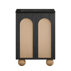 Freestanding Bathroom Vanity, Porte, 24-Inch with Ceramic Sink in Black Oak