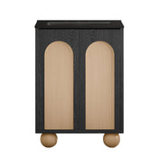 Freestanding Bathroom Vanity, Porte, 24-Inch with Ceramic Sink in Black Oak