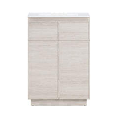 Freestanding Bathroom Vanity, St. Tropez, 24 in with 3-Hole Sink Top in White Oak