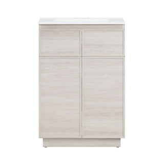 Freestanding Bathroom Vanity, St. Tropez, 24 in with 3-Hole Sink Top in White Oak
