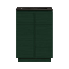 Freestanding Bathroom Vanity, St. Tropez, 24 In with Ceramic Sink Top in Green Oak