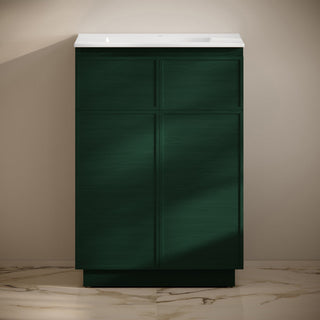 Freestanding Bathroom Vanity, St. Tropez, 24 Inch with Sink Top in Green Oak