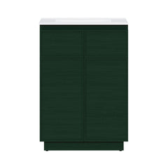 Freestanding Bathroom Vanity, St. Tropez, 24 Inch with Sink Top in Green Oak