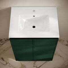 Freestanding Bathroom Vanity, St. Tropez, 24 Inch with Sink Top in Green Oak