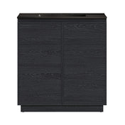 Freestanding Bathroom Vanity, St. Tropez, 36 In with Ceramic Top in Black Oak