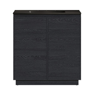 Freestanding Bathroom Vanity, St. Tropez, 36 In with Ceramic Top in Black Oak