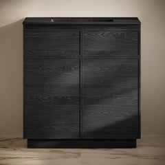 Freestanding Bathroom Vanity, St. Tropez, 36 In with Ceramic Top in Black Oak