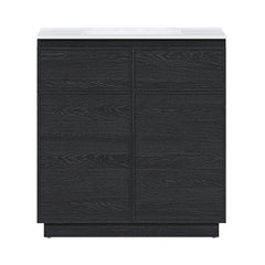 Freestanding Bathroom Vanity, St. Tropez, 36 Inch with Ceramic Top in Black Oak