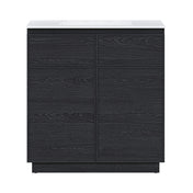 Freestanding Bathroom Vanity, St. Tropez, 36 Inch with Ceramic Top in Black Oak