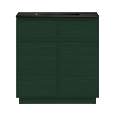 Freestanding Bathroom Vanity, St. Tropez, 36 Inch with Ceramic Top in Green Oak