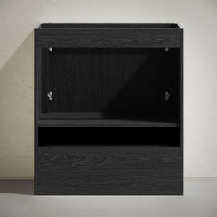Freestanding Bathroom Vanity, Virage, 30 Inch with Soft Close Doors in Black Oak