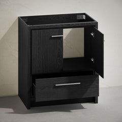 Freestanding Bathroom Vanity, Virage, 30 Inch with Soft Close Doors in Black Oak
