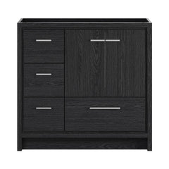 Freestanding Bathroom Vanity, Virage, 36 Inch with Four Drawers in Black Oak