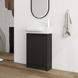 Freestanding Bathroom Vanity with Sink, 23 In W, White Ceramic Top