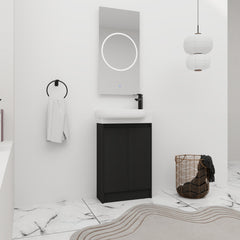 Freestanding Bathroom Vanity with Sink, 23 In W, White Ceramic Top