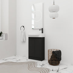 Freestanding Bathroom Vanity with Sink, 23 In W, White Ceramic Top