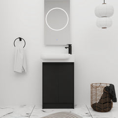 Freestanding Bathroom Vanity with Sink, 23 In W, White Ceramic Top