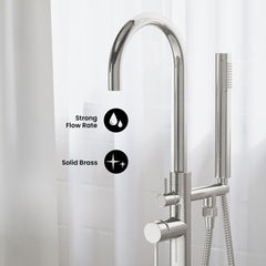 Freestanding Bathtub Faucet, Ivy, Single Handle in Brushed Nickel