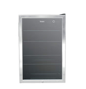 Freestanding Beverage Cooler, 150 Cans, Glass Door, Reversible, Black