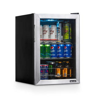Freestanding Beverage Cooler, 90 Can, Adjustable Shelves, Stainless Steel