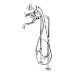 Freestanding Clawfoot Tub Faucet, Heirloom, Three-Handle in Polished Chrome