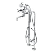 Freestanding Clawfoot Tub Faucet, Heirloom, Three-Handle in Polished Chrome