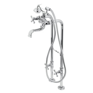 Freestanding Clawfoot Tub Faucet, Heirloom, Three-Handle in Polished Chrome