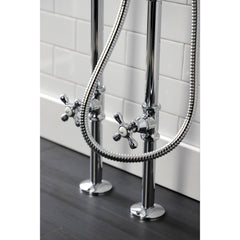Freestanding Clawfoot Tub Faucet, Heirloom, Three-Handle in Polished Chrome