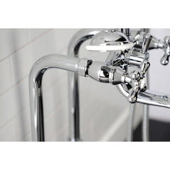 Freestanding Clawfoot Tub Faucet, Heirloom, Three-Handle in Polished Chrome