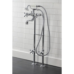 Freestanding Clawfoot Tub Faucet, Heirloom, Three-Handle in Polished Chrome
