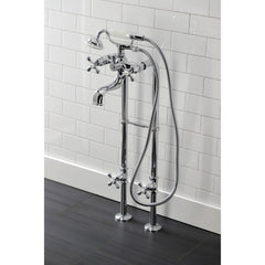 Freestanding Clawfoot Tub Faucet, Heirloom, Three-Handle in Polished Chrome