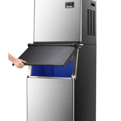 Freestanding Ice Maker, 352 lb. Daily Production, Clear Cube Ice, Silver