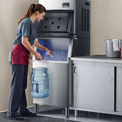Freestanding Ice Maker, 352 lb. Daily Production, Clear Cube Ice, Silver