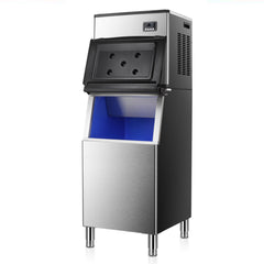 Freestanding Ice Maker, 352 lb. Daily Production, Clear Cube Ice, Silver