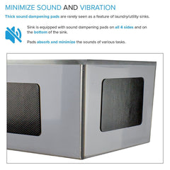 Freestanding Laundry Sink with Faucet, Single Basin, Stainless Steel, Brushed Satin