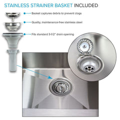 Freestanding Laundry Sink with Faucet, Single Basin, Stainless Steel, Brushed Satin